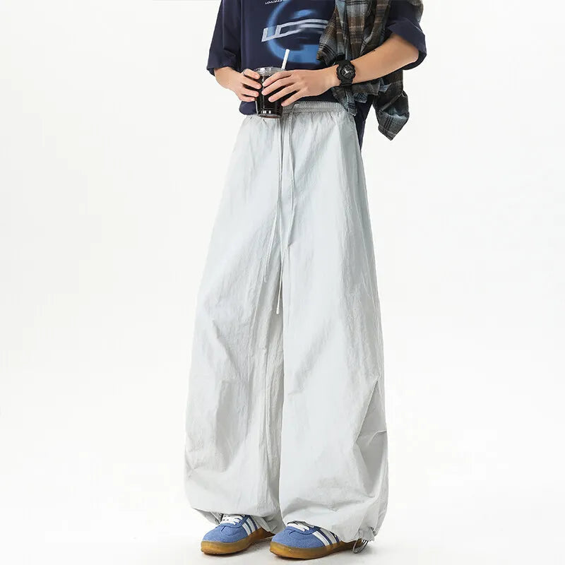 Unisex Pants Wide Leg Athletic Lounge Pants Spring Summer Lightweight Stretch Waist Casual Sportswear Joggers Loose Thin Comfort voguable