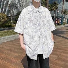 Voguable  Men's Stylish Summer Short Sleeve Hawaiian Shirt Tropical Floral Print Breezy Lightweight Casual Beachwear Fashion voguable