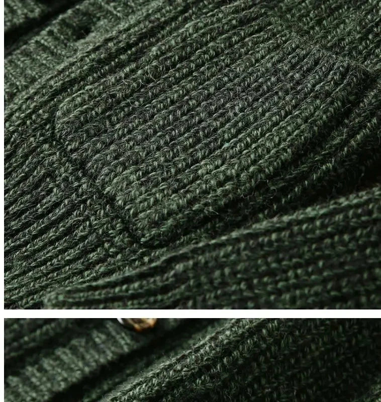 American High-end Knit Cardigan Men's Stand Collar Sweater Cardigan Korean 2025 New Spring Autumn New Sweater Button Jacket Chic voguable