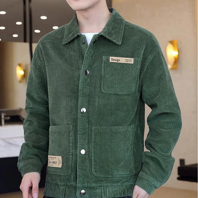 Voguable  High Quality Men's Corduroy Coats 2023 New Spring Autumn Casual Multi-pocket Thin Bomber Jackets Men Workwear Oversize M-5XL voguable
