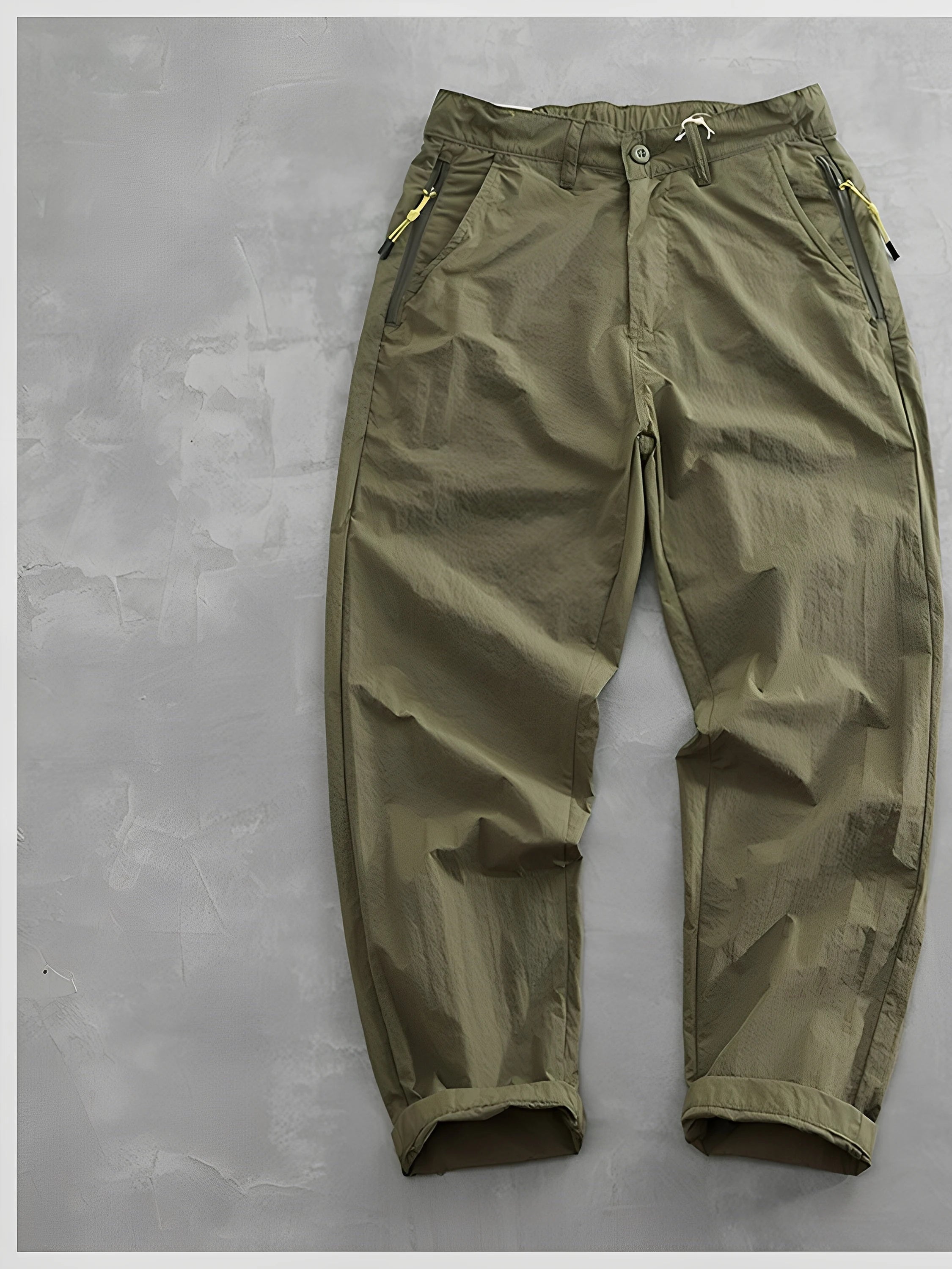 Voguable  Outdoor Men's Casual Pants Thin Workwear Loose Fit Quick Dry Straight Leg Trousers Lightweight Windproof Summer Fashion voguable
