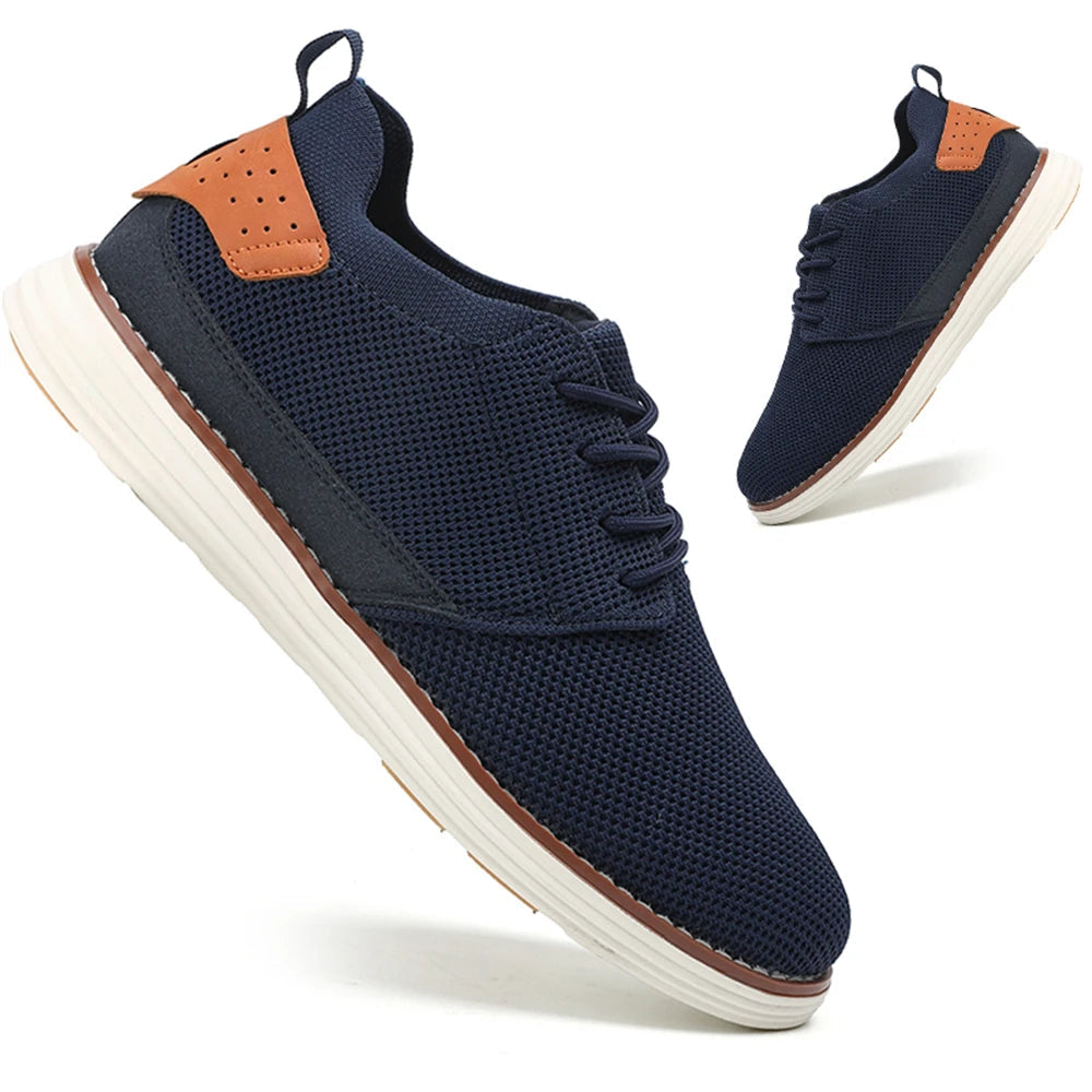 Voguable  Plus Size Men's Trendy Solid Woven Knit Breathable Sneakers, Comfy Non Slip Shoes For Men Outdoor Activities voguable