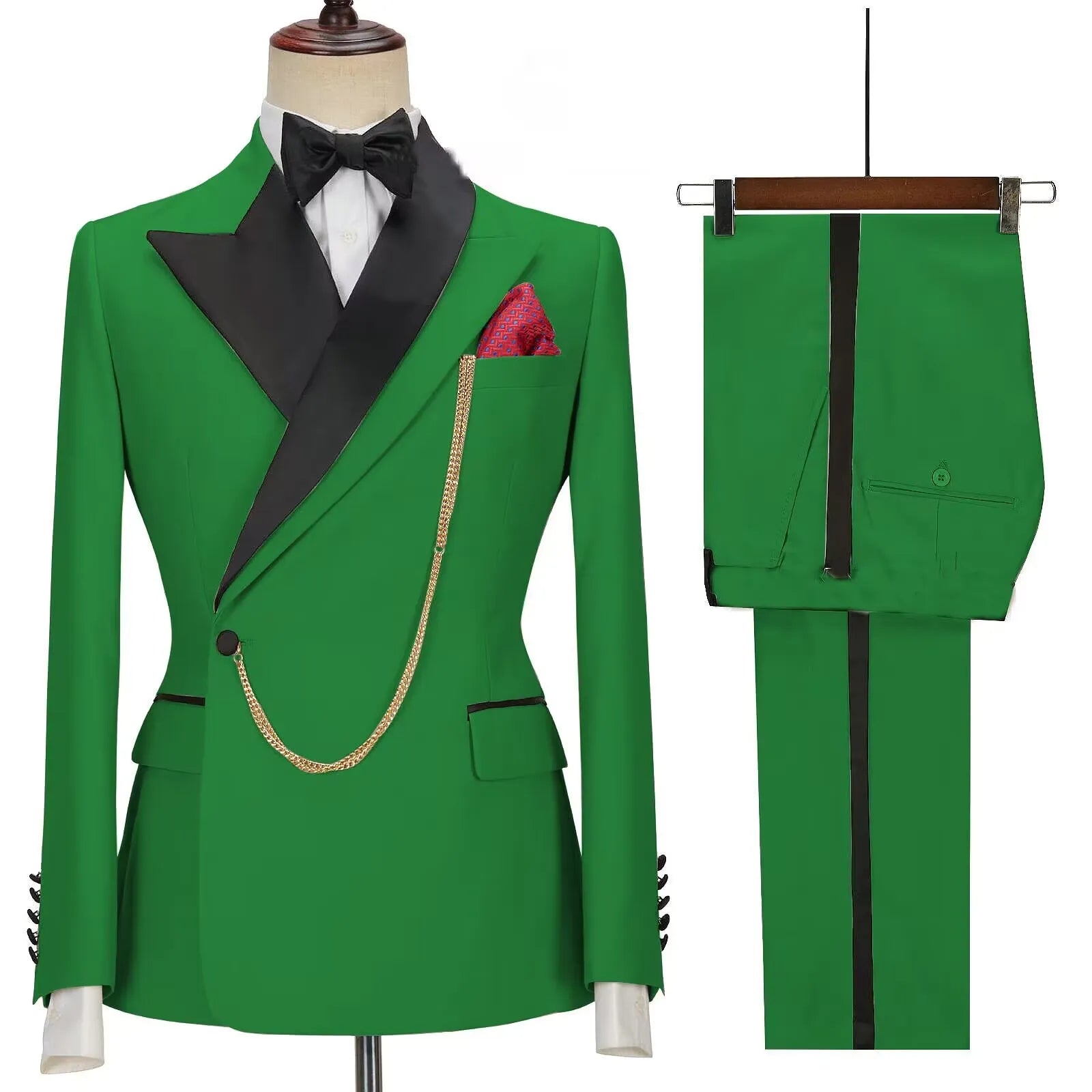 New Solid Men's Suits Peak Lapel Slim Fit Casual Suits Wedding Business Dress Set Groom Tuxedos Terno Masculino (Blazer+Pants) voguable