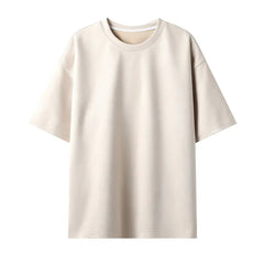 Summer Short-sleeved T-shirt Men Oversized Casual Suede T Shirt Men Streetwear Loose Solid Color O-neck Tshirt Mens Top M-3XL voguable