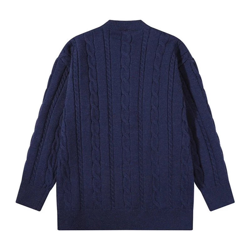 Korean Fashion Men Cardigan Light Luxury Knitted O Neck Long Sleeve Sweater Coat Autumn  Premium Quality Jacquard Knitwear M-3XL voguable
