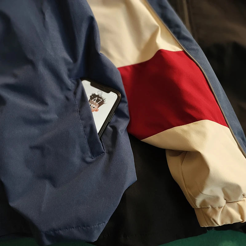 Voguable  2024 Hip Hop Varsity Jacket Men Women Autumn Patchwork Color Block Windbreaker Coats Fashion Loose Thin College Jackets voguable