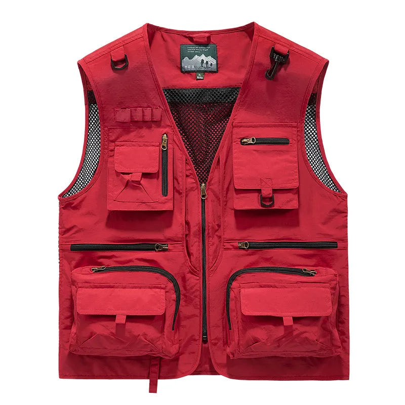 Outdoor Leisure Vest Men's New Multi-Pocket Breathable Outdoor Sports Coat High-Quality Design Leisure Vest Men voguable