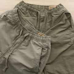 Voguable  Summer Men's Casual Sports orts Elastic Waist Five-Point Pure Cotton Waed Workwear f-Length Outerwear Mid-Pants voguable
