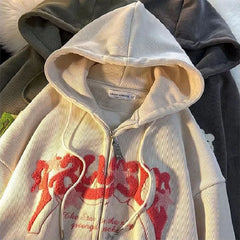 Y2k American Retro Embroidery Corduroy Coat Women's Harajuku Spring Autumn Thin Casual Preppy Loose Hoodie Cardigan Coat Trend voguable