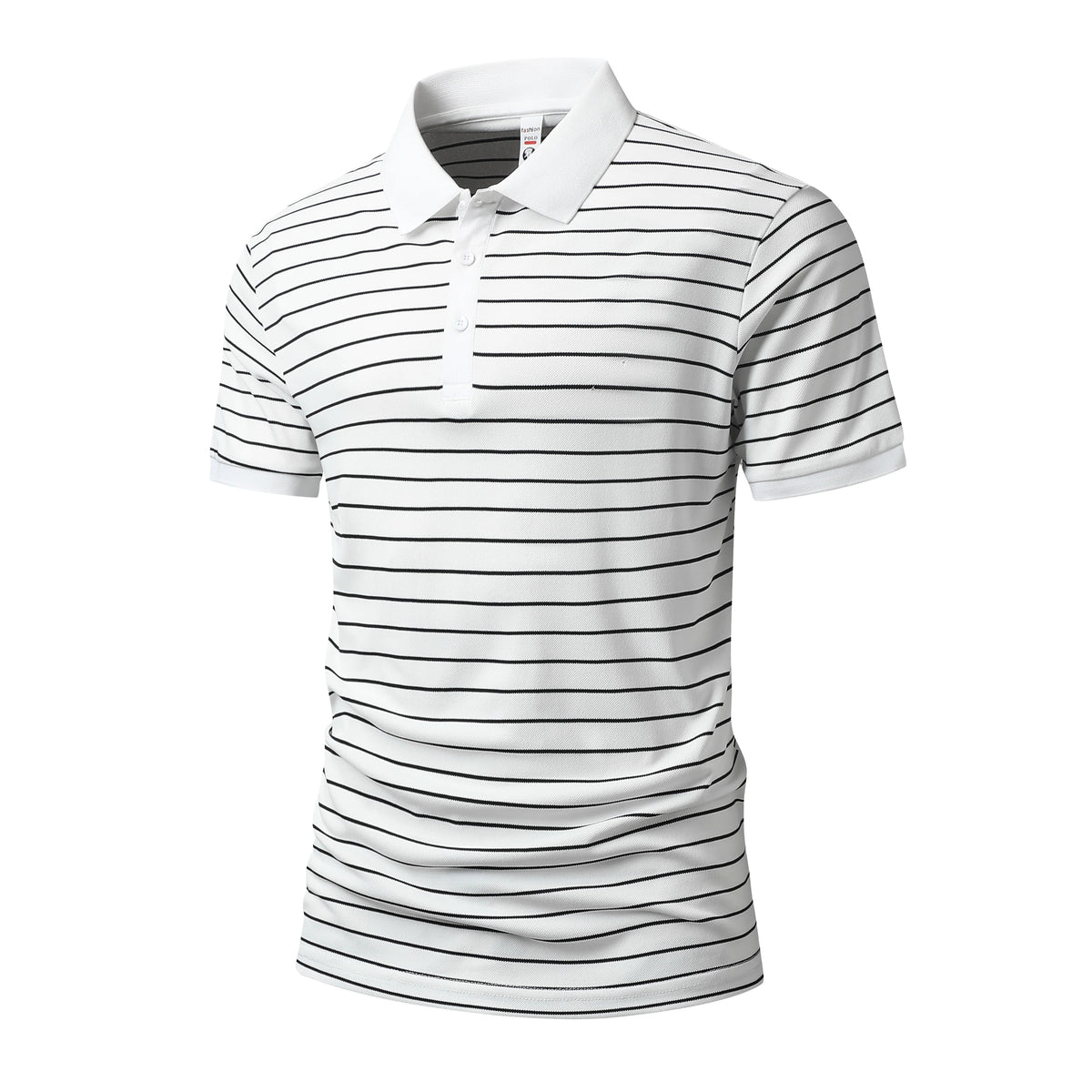 Voguable  Summer POLO Shirt New Men's Light Luxury Ice Silk Striped Lapel Business Style Casual Short Sleeves voguable