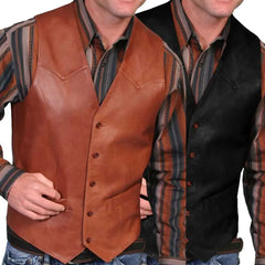 Men's Leather Vest V Neck Single-breasted Western Sleeveless Men Waistcoat Motorcycle Biker Leather Jacket Club Chopper Vest voguable