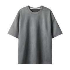 Summer Short-sleeved T-shirt Men Oversized Casual Suede T Shirt Men Streetwear Loose Solid Color O-neck Tshirt Mens Top M-3XL voguable