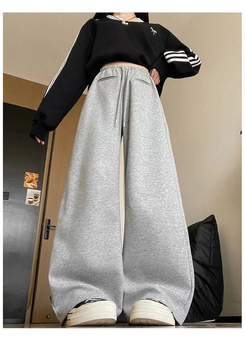 Streetwear Y2K Women Sweatpants Vintage Loose Hip Hop Design Pant Casual Fall Winter High Waist American Retro Bf Trousers voguable