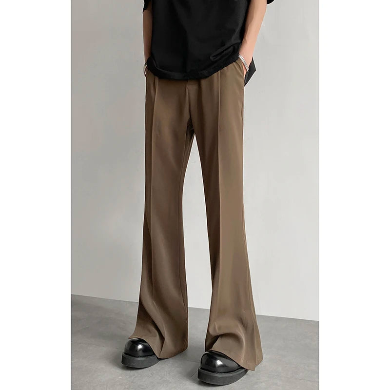Voguable Brown Black Suit Pants Men Fashion Social Men Dress Pants Korean Loose Casual Flared Pants Men Office Formal Trousers M-2XL voguable