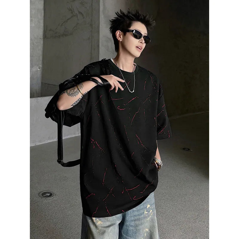 Mens Loose Fit T-Shirt man O Neck Comfortable Soft Breathable Unique Design Casual Streetwear Fashion New Style Tee Top Trending voguable