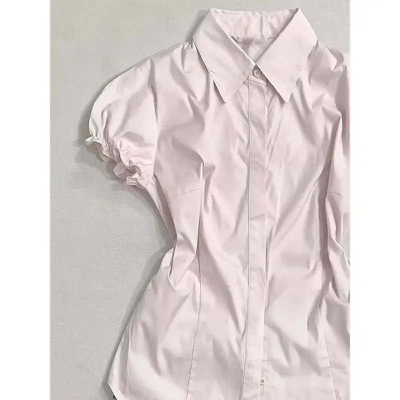 Voguable  Sweet Vintage Slim All-match Ropa Mujer Minority New Casual Elegant Shirt Trendy Hot Sell Simple Solid Office Lady Blusas voguable