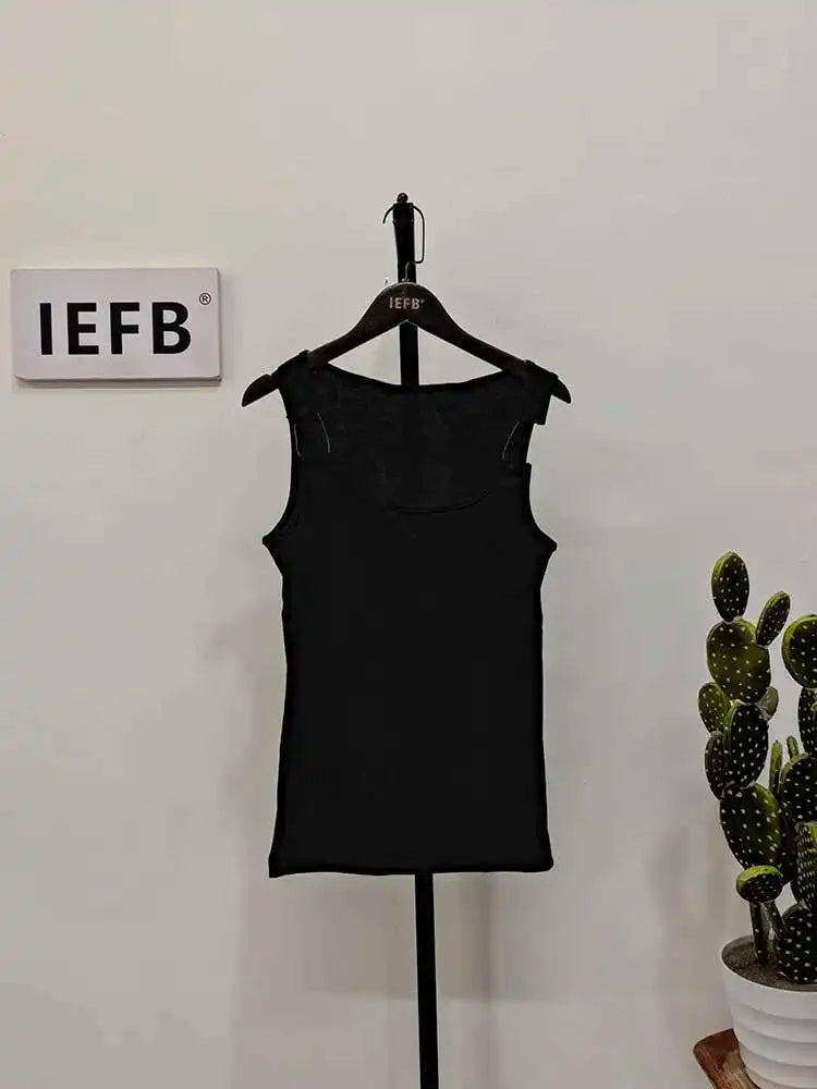 2025 New Fashion Male Vest Patchwork Personality Sleeveless Top Men's Solid Color Slim T-shirt Spring Trendy 9A8204 voguable
