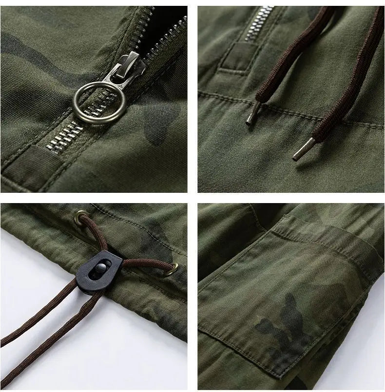 American Camouflage Hoody Mountaineering Suit Work Jacket Men's Hooded Jacket Spring Autumn Hip-hop Handsome Jacket voguable