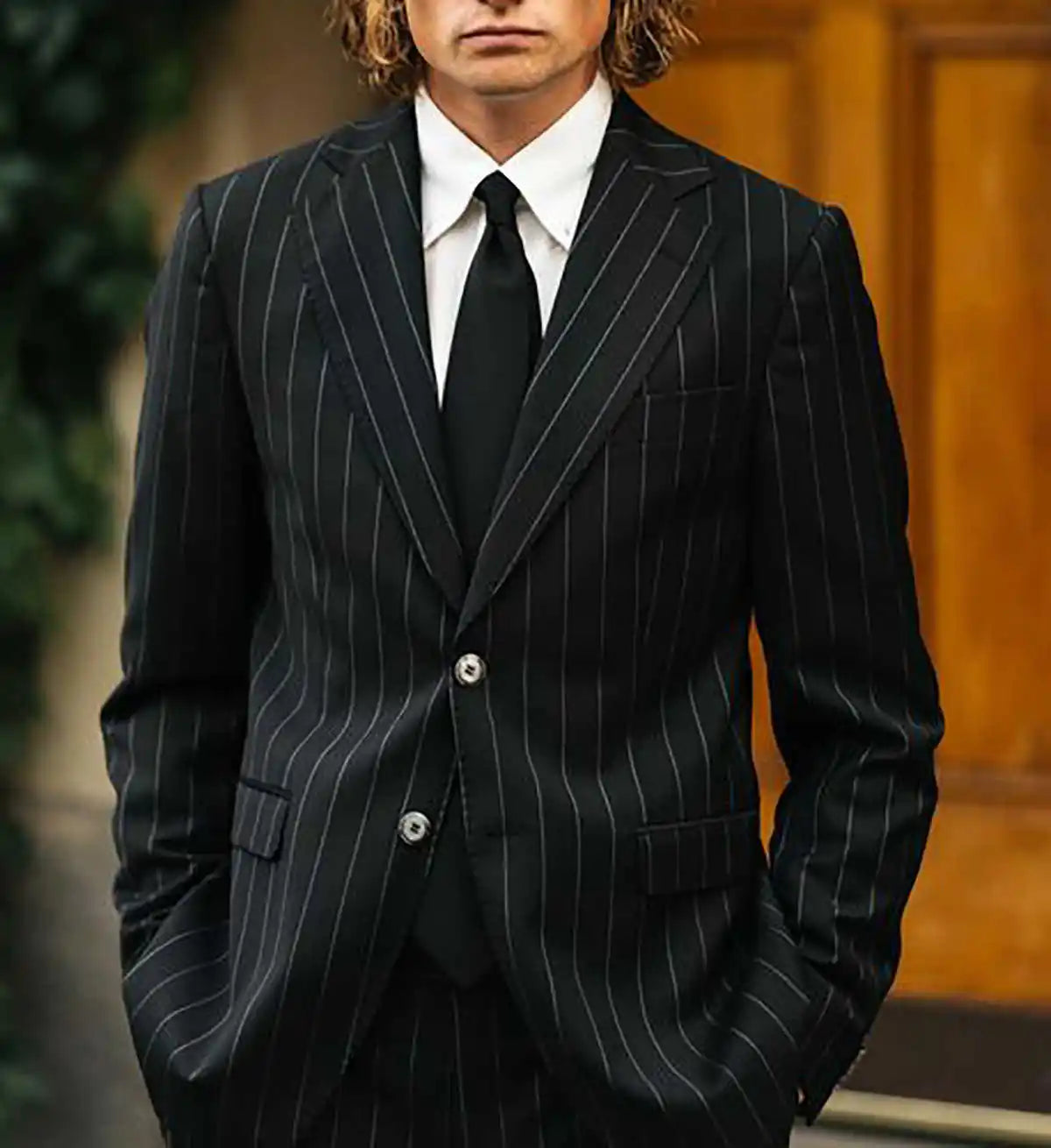 Voguable  Bussiness Men's Suit 2 Pieces Blazer Pants Bow Collar Single Breasted Buckle Formal Work Wear Wedding voguable