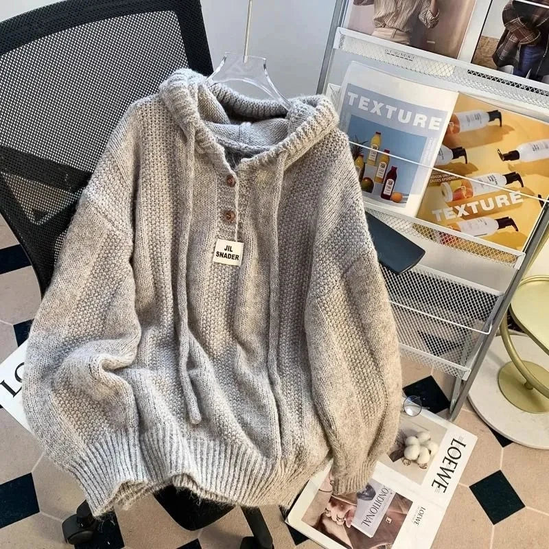 Women's Knitting Pullover Sweater Autumn/Winter Temperament Femme Bottoming Tops Fashion Thickening Loose Ladies Jumper voguable