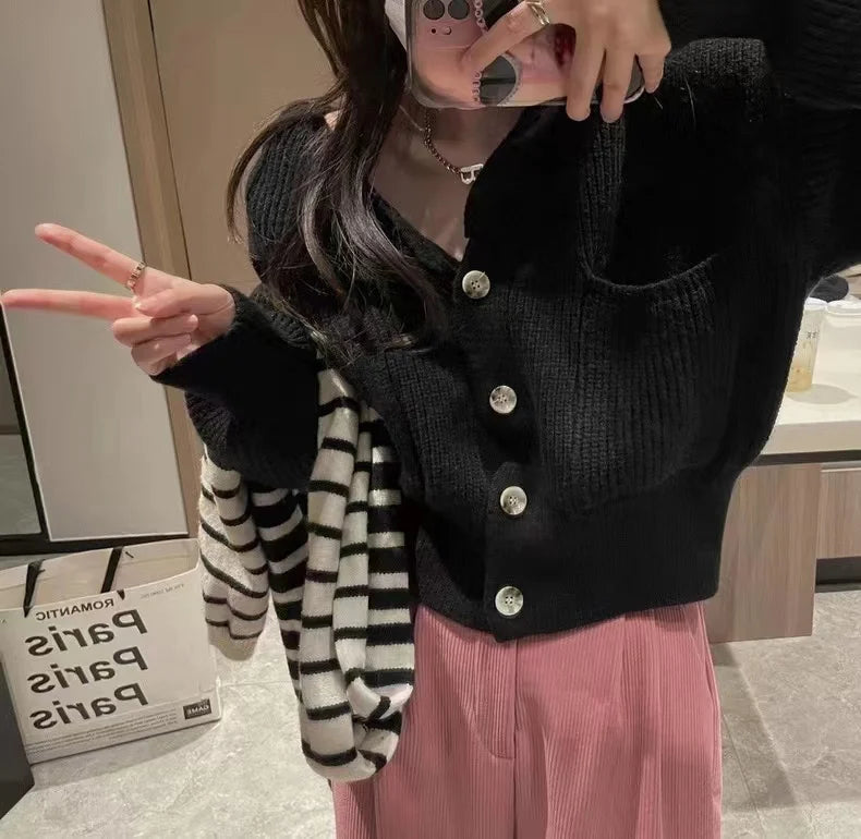 Women's Hooded Cardigan Button Up with Pocket Knitted Sweater Hoodie Slouchy Knitwear Fall Winter Casual Chic Outfit voguable