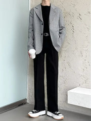 Voguable  Harajuku Wide leg Casual Pants Men Korean Fashion Drape Suit Pants Streetwear Cool Black Straight Long Trousers Work Wear New voguable