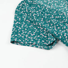 Short Sleeve Floral Print Chic Women Dress Bandage Chic Vacation Casual Summer Dress Chiffon 2025 New High Wasit Female Clothing voguable