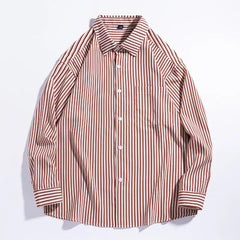 Voguable  Trendy Brand Fashion Autumn New Men's Turn-down Collar Printing Single Breasted High Street Casual Loose Long Sleeve Shirts Tops voguable