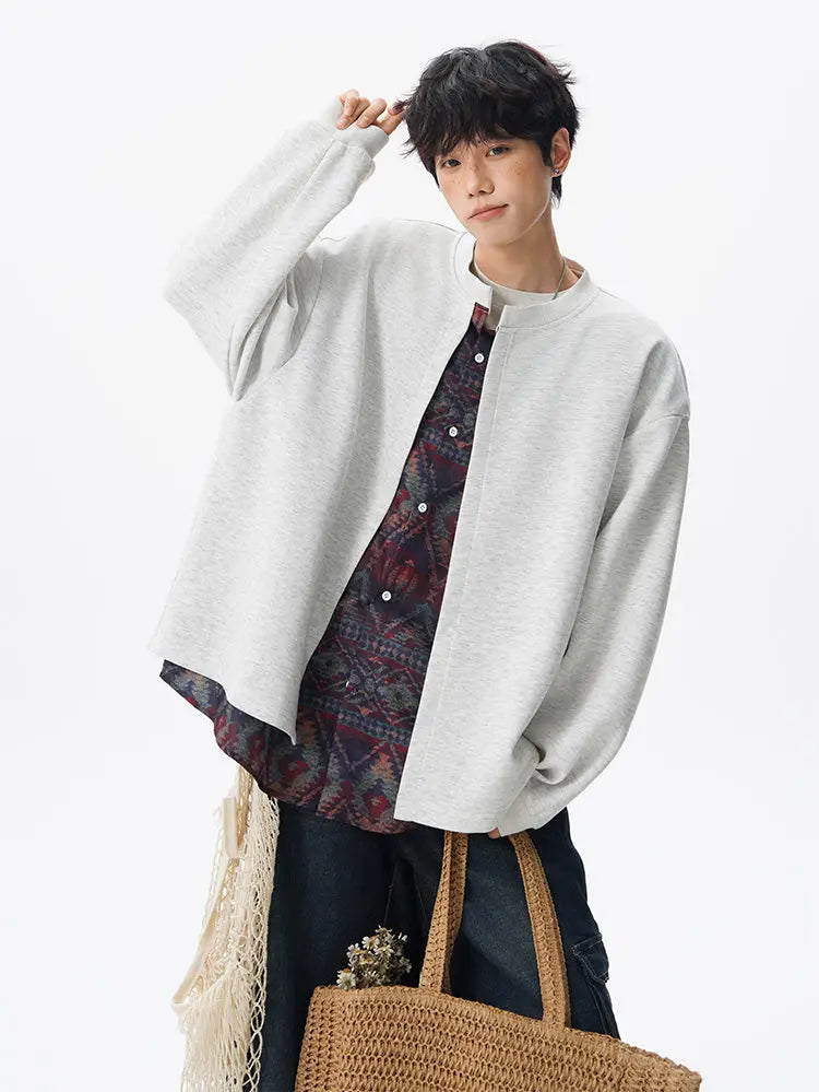 Jacket men Stand Up Collar Single Breasted Fake Two Piece Jacket Autumn Thin Ethnic Print Patchwork Mens Outerwear Coat men new voguable