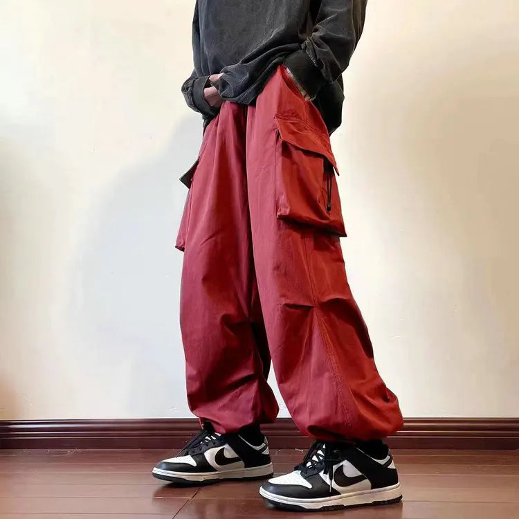 Streetwear Spring Summer Cargo Pants Men Multi-pocket Harajuku Casual Men's Jogger Pants Wide Leg Loose Women's Pants voguable