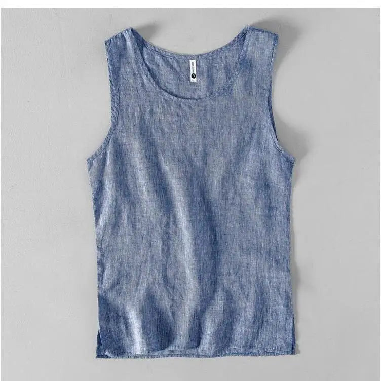Voguable  Men's Vintage Chinese Style Linen Vest Breathable Loose-Fit Casual Summer Waistcoat Zen Cotton-Linen Sleeveless Shirt M-5XL voguable