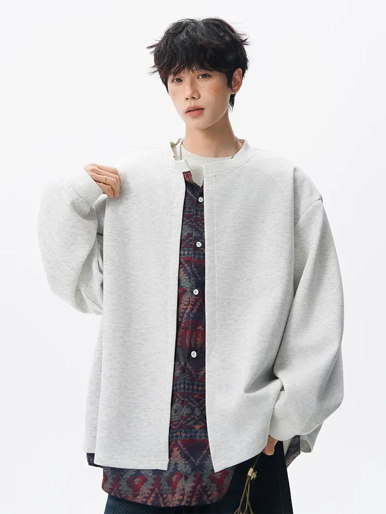Jacket men Stand Up Collar Single Breasted Fake Two Piece Jacket Autumn Thin Ethnic Print Patchwork Mens Outerwear Coat men new voguable