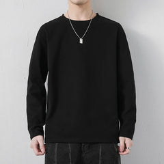 Spring Autumn KPOP Fashion Style Harajuku Slim Fit Tops Loose Casual All Match Sweatshirt Solid O Neck Thin Long Sleeve Tshirts voguable