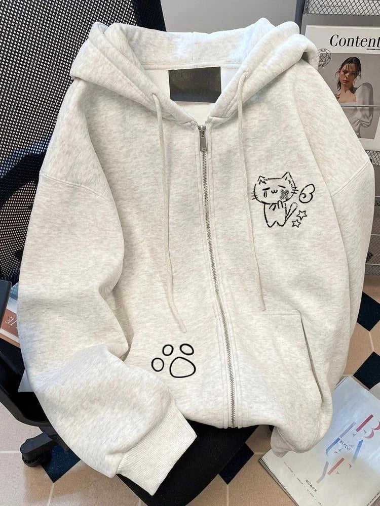 Japan Kawaii Cartoon Hoodies Women Vintage Preppy Style Cute Sweet Sweatshirts Loose Long Sleeve Lady Y2K Fall Winter Tops voguable