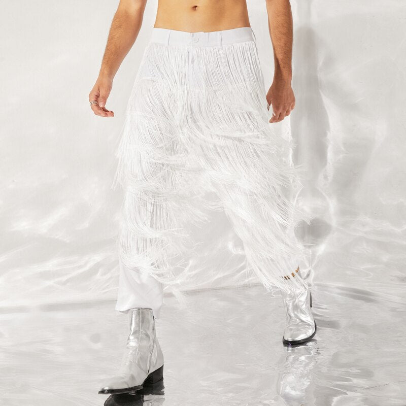 Voguable American Style Men's Fashion Pantalons Loose Comeforable Long Pants Casual Streetwear Micro-transparent Pantalons S-5XL voguable