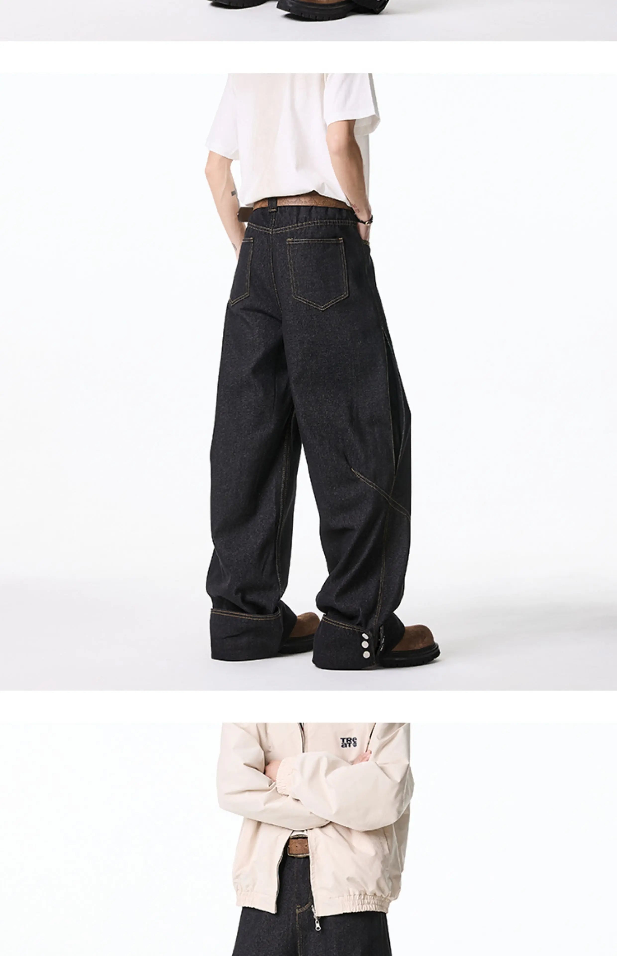 Floor jeans men Wide Leg Denim Pants Baggy Low Waist Boyfriend Jeans Personality design Loose Fit Jeans Cyber Grunge Streetwear voguable