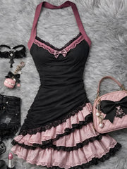 Voguable  Y2K Women's Camisole Top Fashionable Kawaii Cute Harajuku Sweet Korean Style Bow Accessories Everyday Sexy Slim Fit Casual Tops voguable