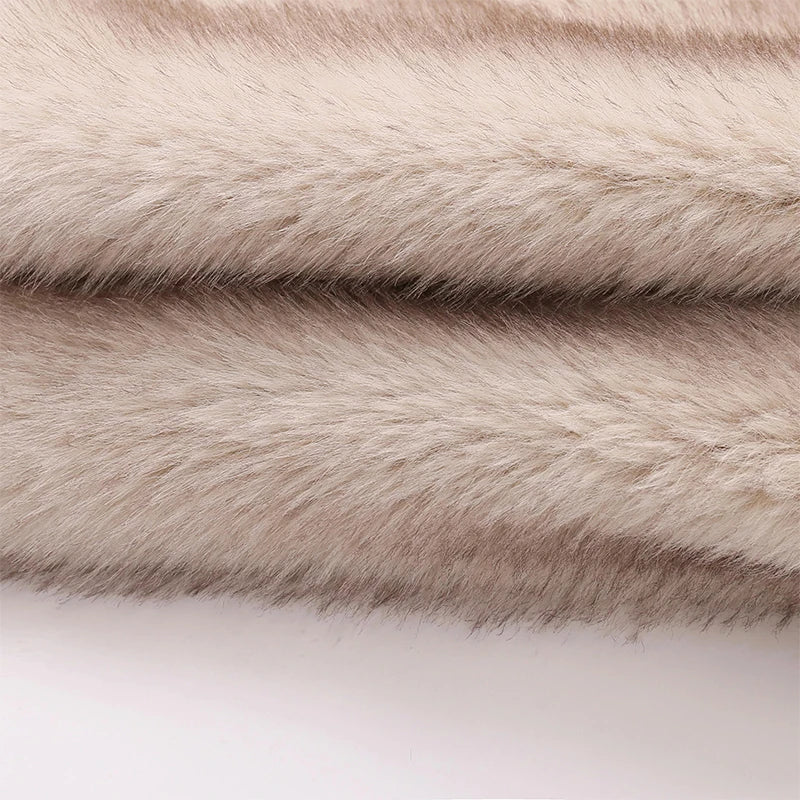 Street Fashion Week Luxury Brand Gardient Cropped Faux Fur Coat Women Winter  Hot Cool Girls Fluffy Short Fur Jacket voguable