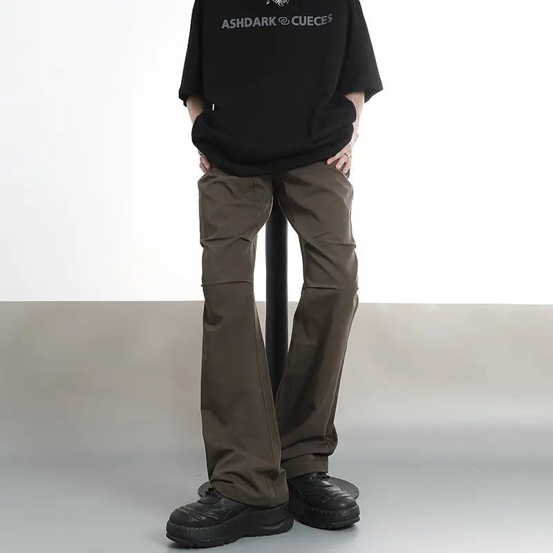 Voguable  American High Street Vibe Pants Men Women's Trendy Straight Tube Loose Micro Horn Floor Mop Pants Casual Versatile Long Trousers voguable