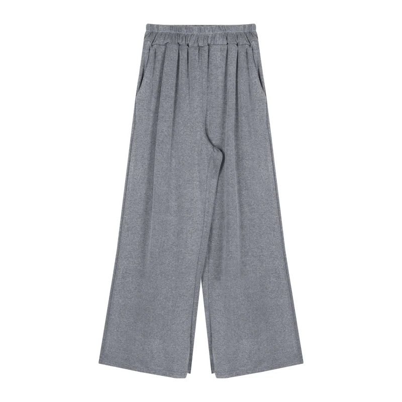 Voguable  Autumn New Streetwear Sexy Backless Irregular Long-sleeved T-shirt Women + Loose Casual Wide-leg Pants Two-piece Suit voguable