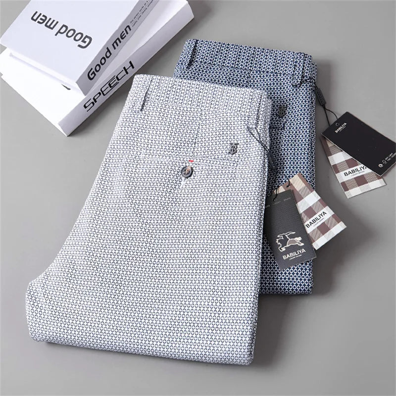 Plaid Casual Pants Men  Korean Fashion Clothing Trousers For Men Straight Slim Fit Office Formal Suit Pants Spring Summer voguable