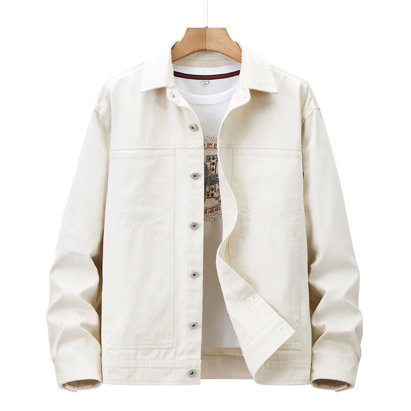 Male American Casual Jackets Versatile Lapel Collars Multiple Pockets Workwear Tops Solid Color High Quality Men's Clothing voguable