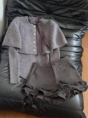 Korean Fashion Y2k Crop Tops Women cape sweater 2000s Vintage Lace-up T-shirts Outwear Chic long Sleeve Subculture Harajuku Tees voguable