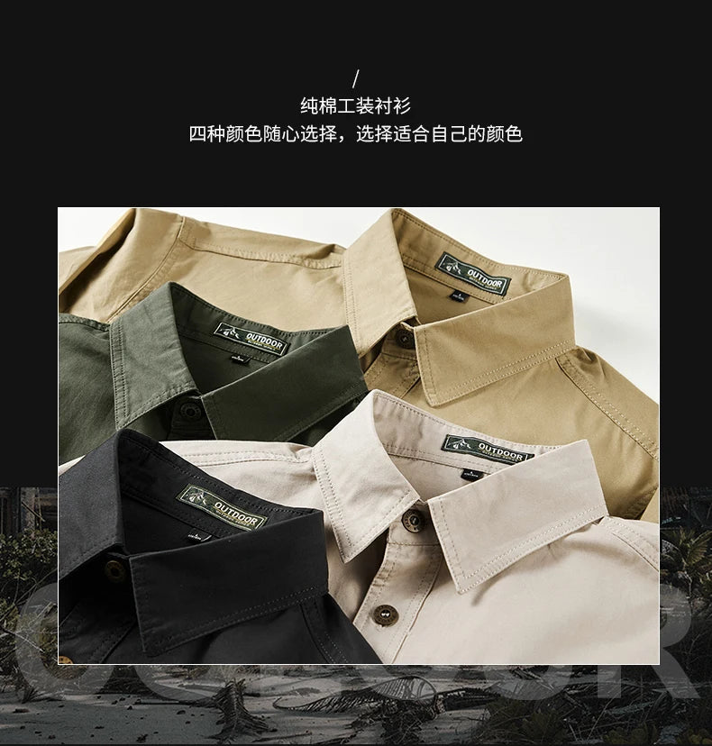 New Long Sleeved Shirt Men Handsome Spring Autumn Style Trendy Shirts Brand Loose Cotton Workwear Top Autumn Casual Lapel Shirt voguable
