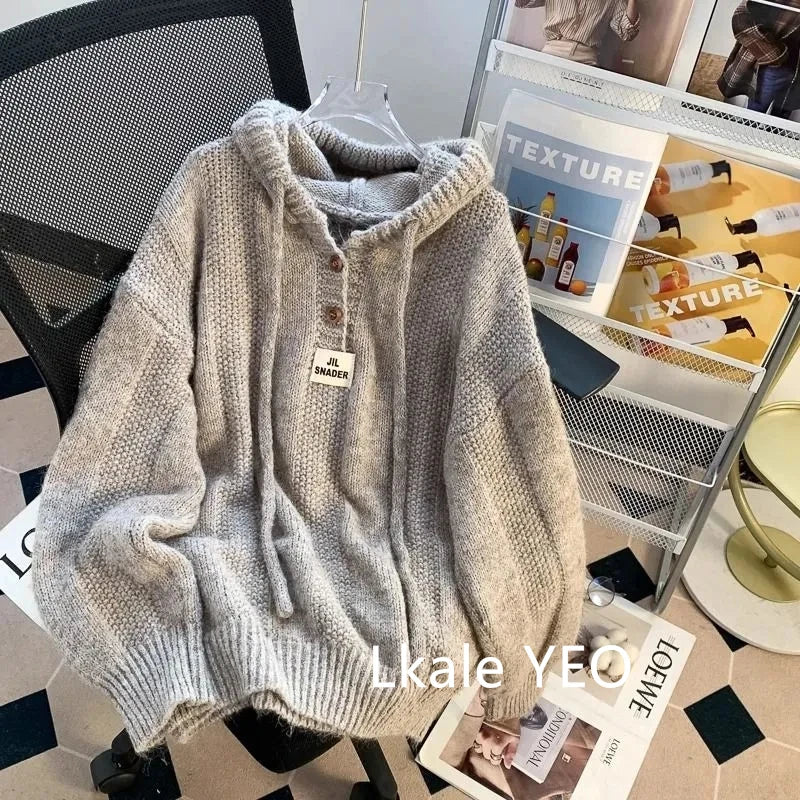 Women's Knitting Pullover Sweater Autumn/Winter Temperament Femme Bottoming Tops Fashion Thickening Loose Ladies Jumper voguable
