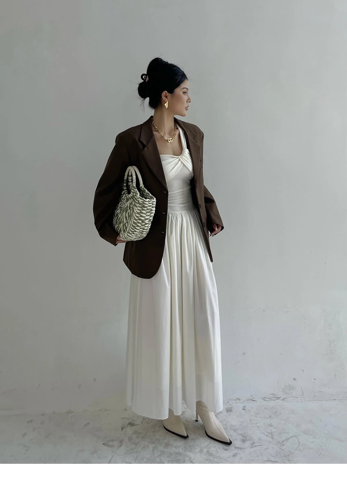 Casual Long Sleeved High-end Suit Jacket For Women Blazers Coat Fashion Design 2024 New Tops Brown Office Lady Top Y7CS voguable