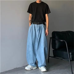 Straight Jeans Men Blue Loose Denim Trousers Neutral Y2K Jean Streetwear Casual Wide Jeans Mans Women Pants men Baggy men jeans voguable