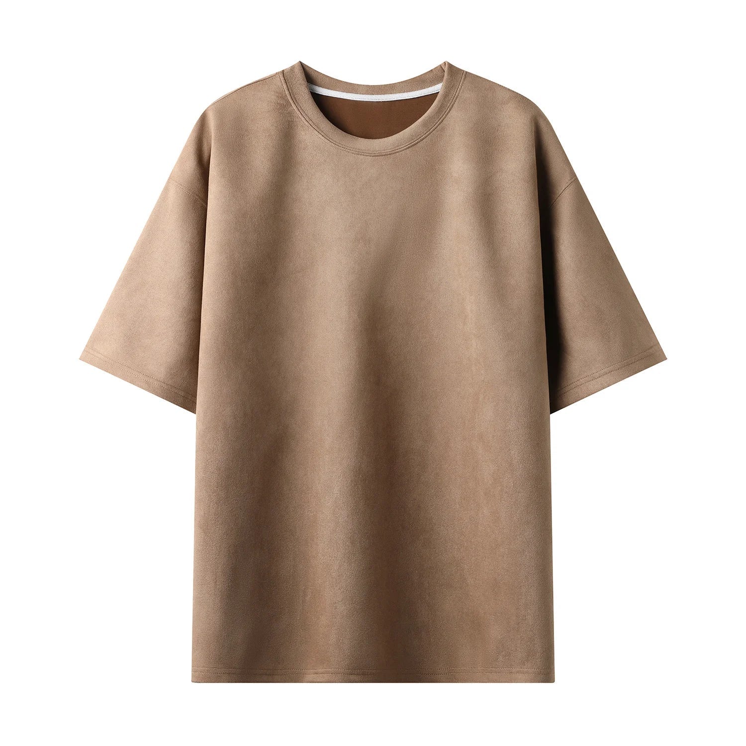 Summer Short-sleeved T-shirt Men Oversized Casual Suede T Shirt Men Streetwear Loose Solid Color O-neck Tshirt Mens Top M-3XL voguable