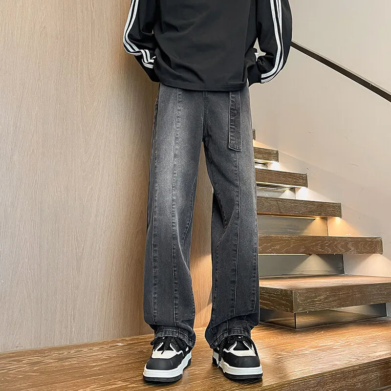 2025 New Big boy Jeans for Men Streetwear Baggy Jeans Large size Patchwork Denim Leisure Simple Dime Pants Women Jeans Hot  jean voguable
