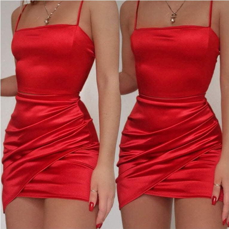 Voguable Red sexy women Mini dress Ruched Strap Bodycon Party Dress  Backless Sleeveless Female Dress  Summer Sundress clubwear voguable